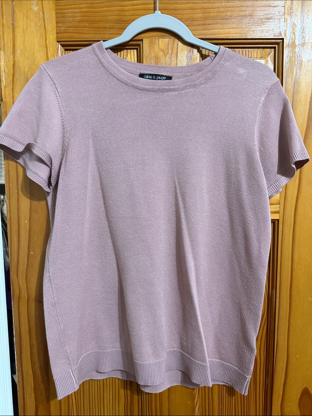 Cable & Gauge Dusty Rose Short Sleeve Knit Top